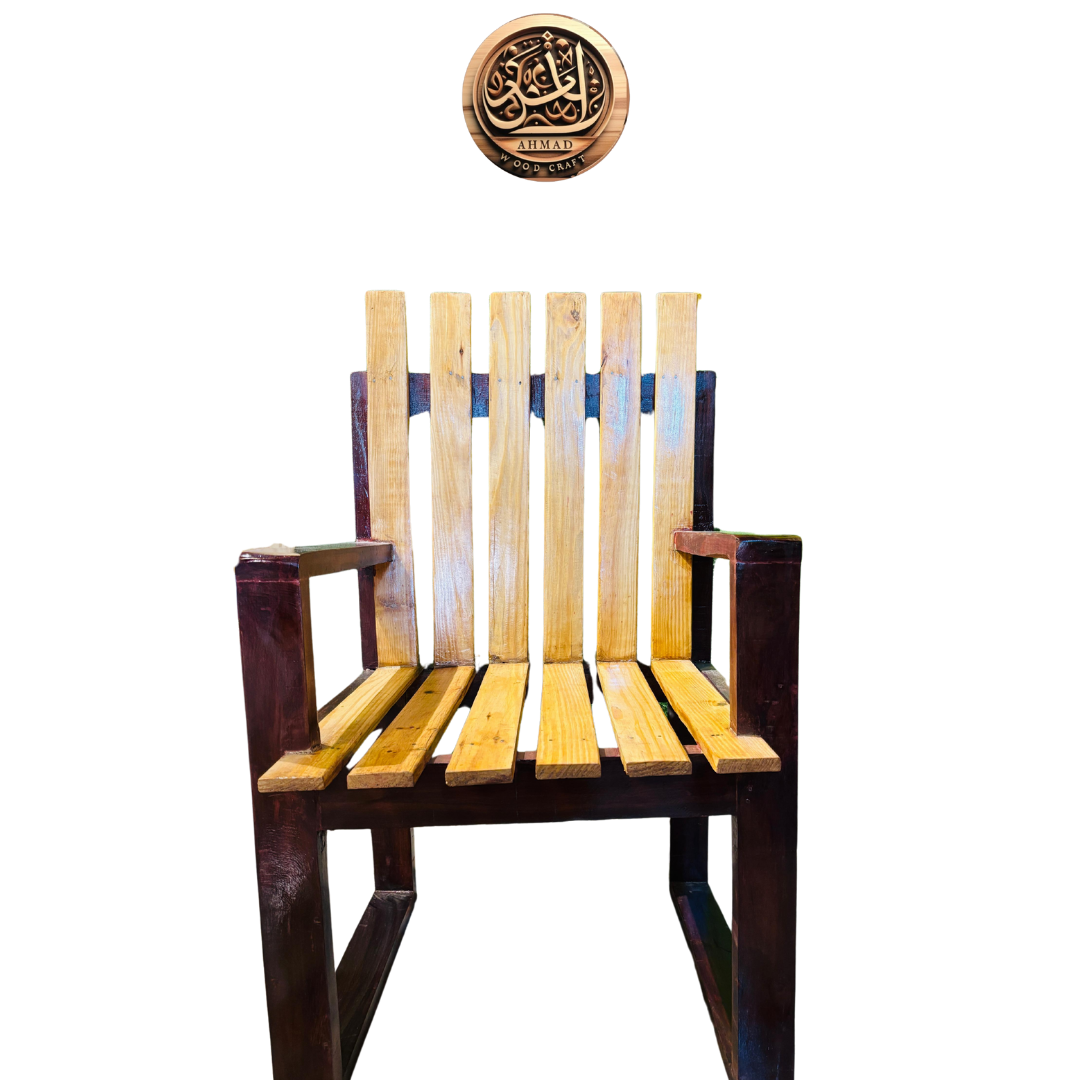 Rustic Wooden Slatted Chair
